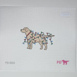 Christmas Lights - Yellow Lab