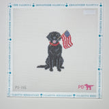 Dog with Flag - Black Lab
