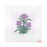 Purple Block Print Flower