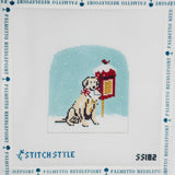 Winter Village - Dog with Letter with Stitch Guide