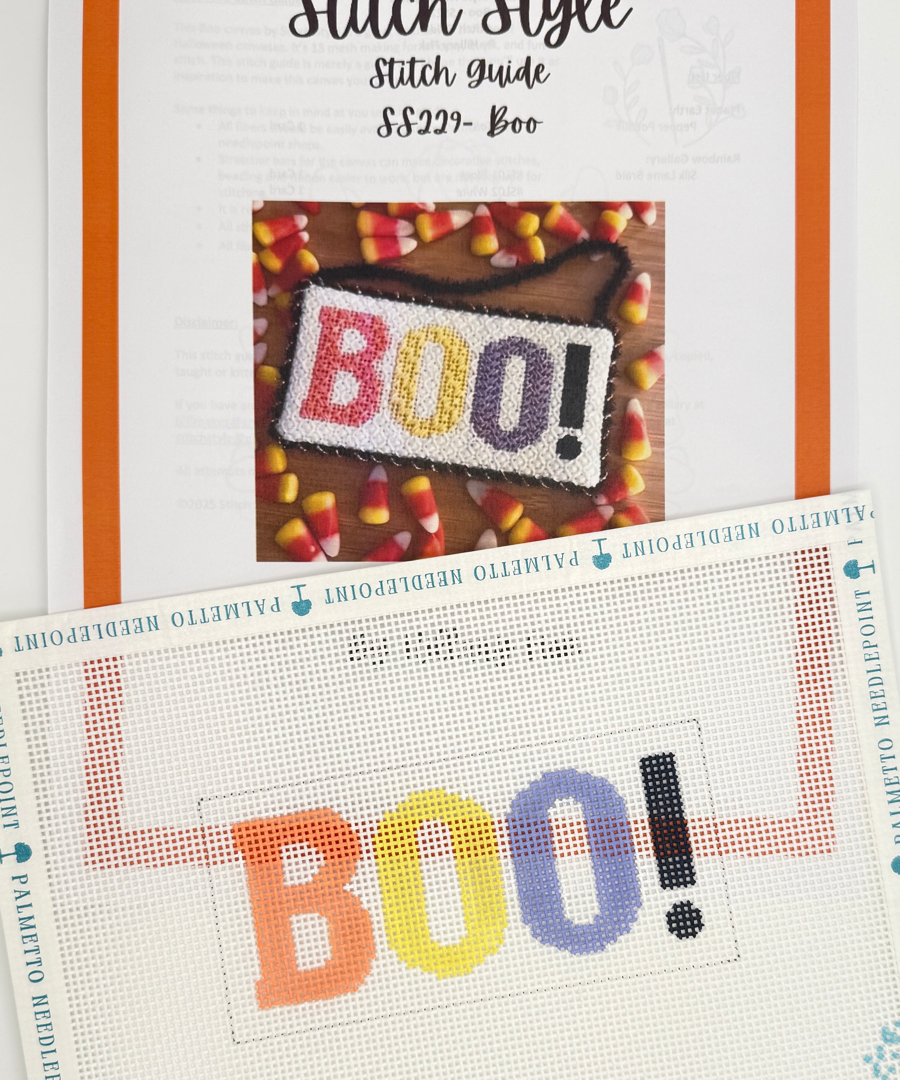 Boo Canvas with Stitch Guide