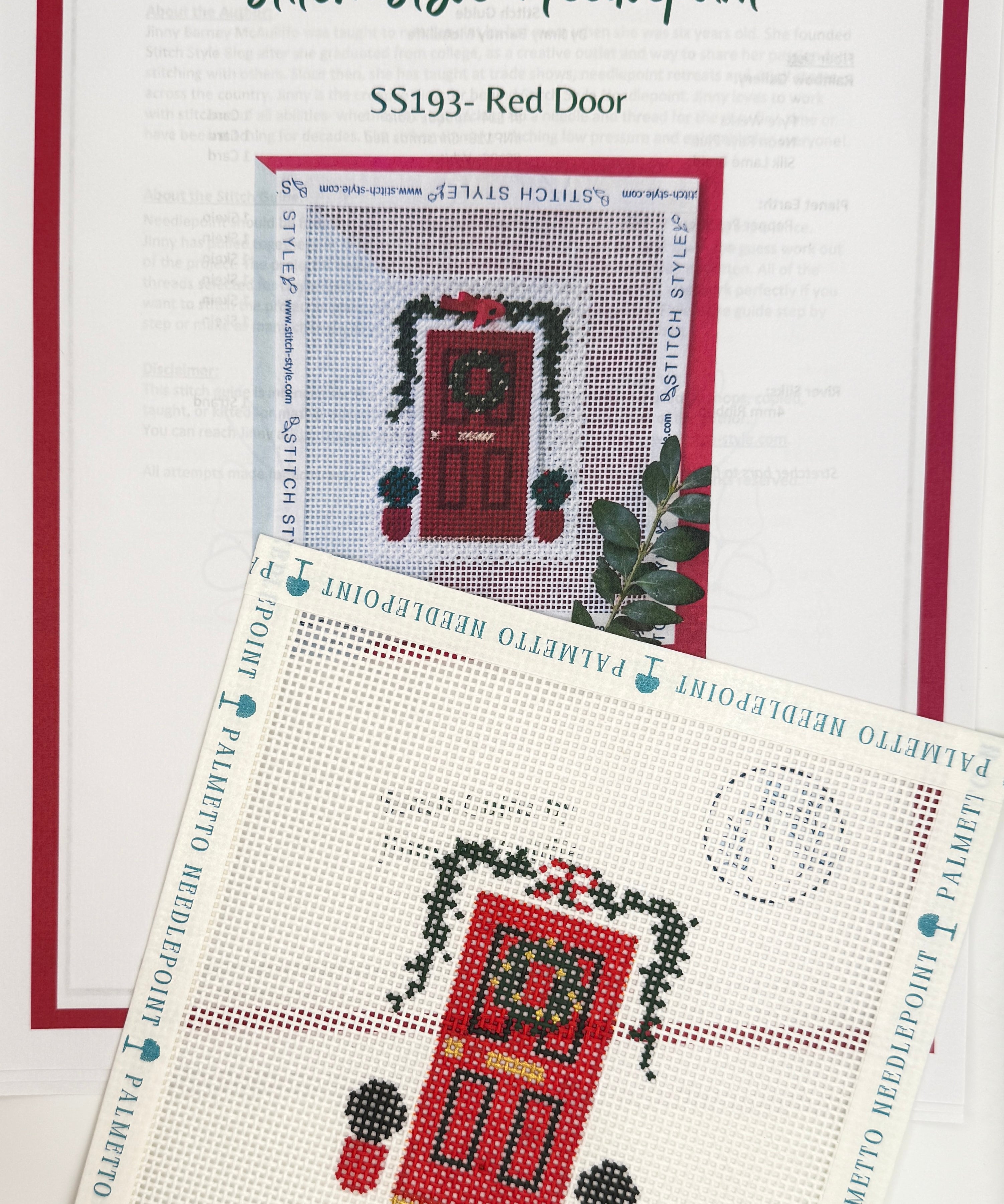 Red Door with Stitch Guide